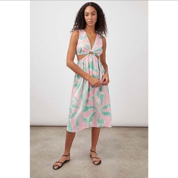 Rails Rizo Cutout Candy Mint Midi Dress Large NEW - Picture 2 of 9